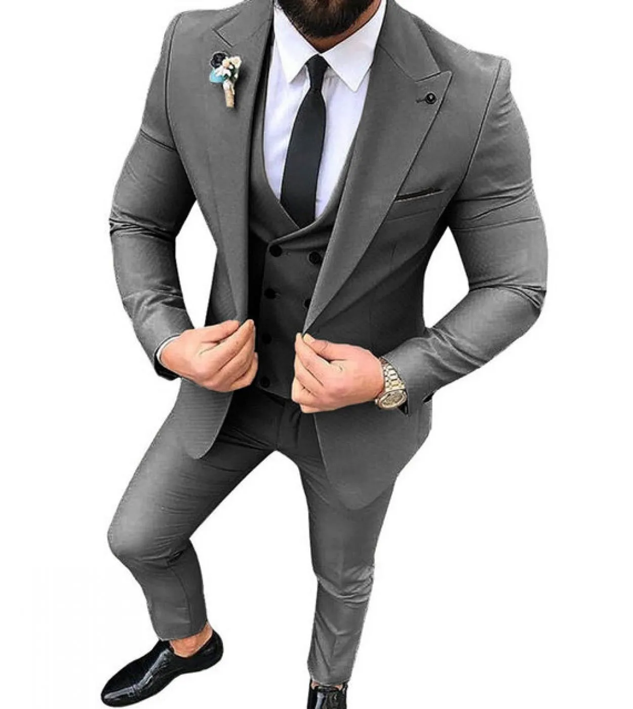 Abiti da sposa daffari per uomo Giacca di grandi dimensioni Abito Blazer Abito 3 pezzi Cappotto Gilet Gilet Pantaloni Pantaloni