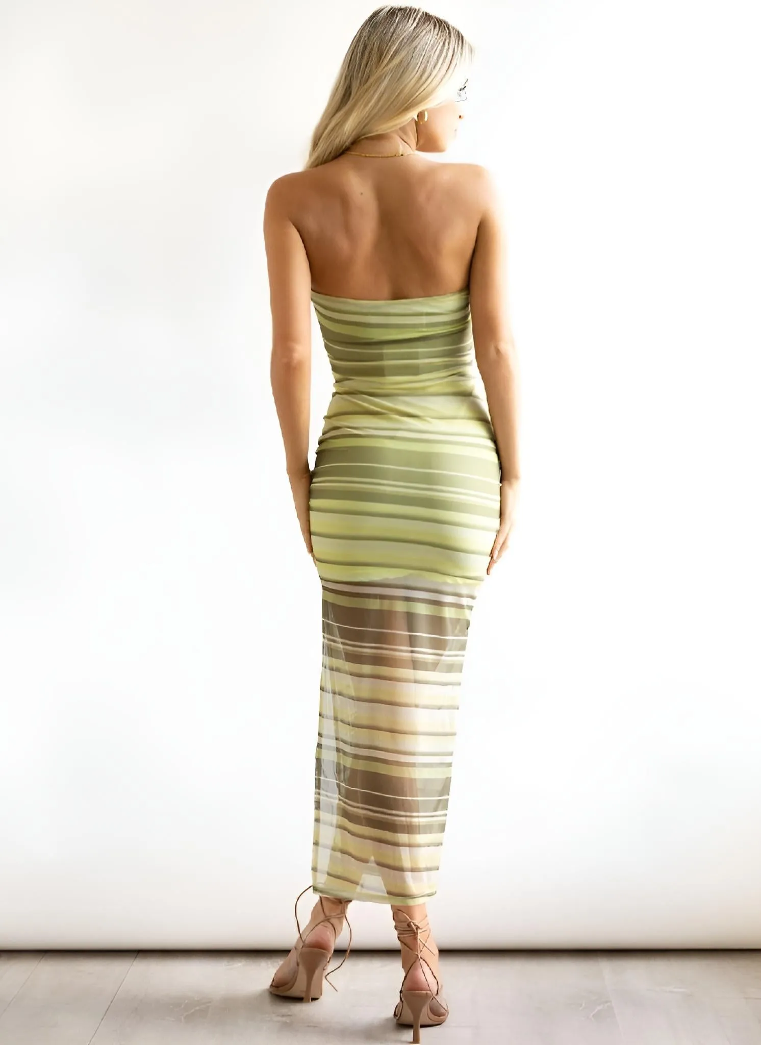 Abito Donna Longuette Schiena Scoperta Aderente Elegante Sexy
