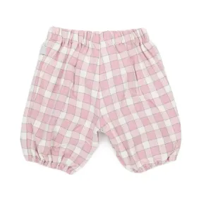 Bermuda Bianco E Rosa A Quadri Neonata