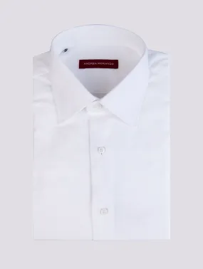 CAMICIA IN COTONE SATEN CON COLLO ITALIANO