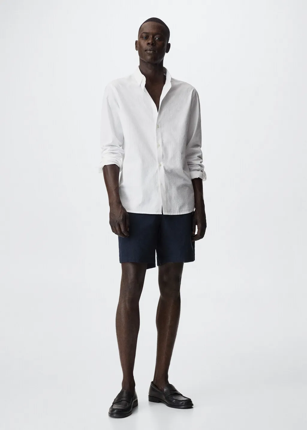 Camicia slim-fit cotone seersucker