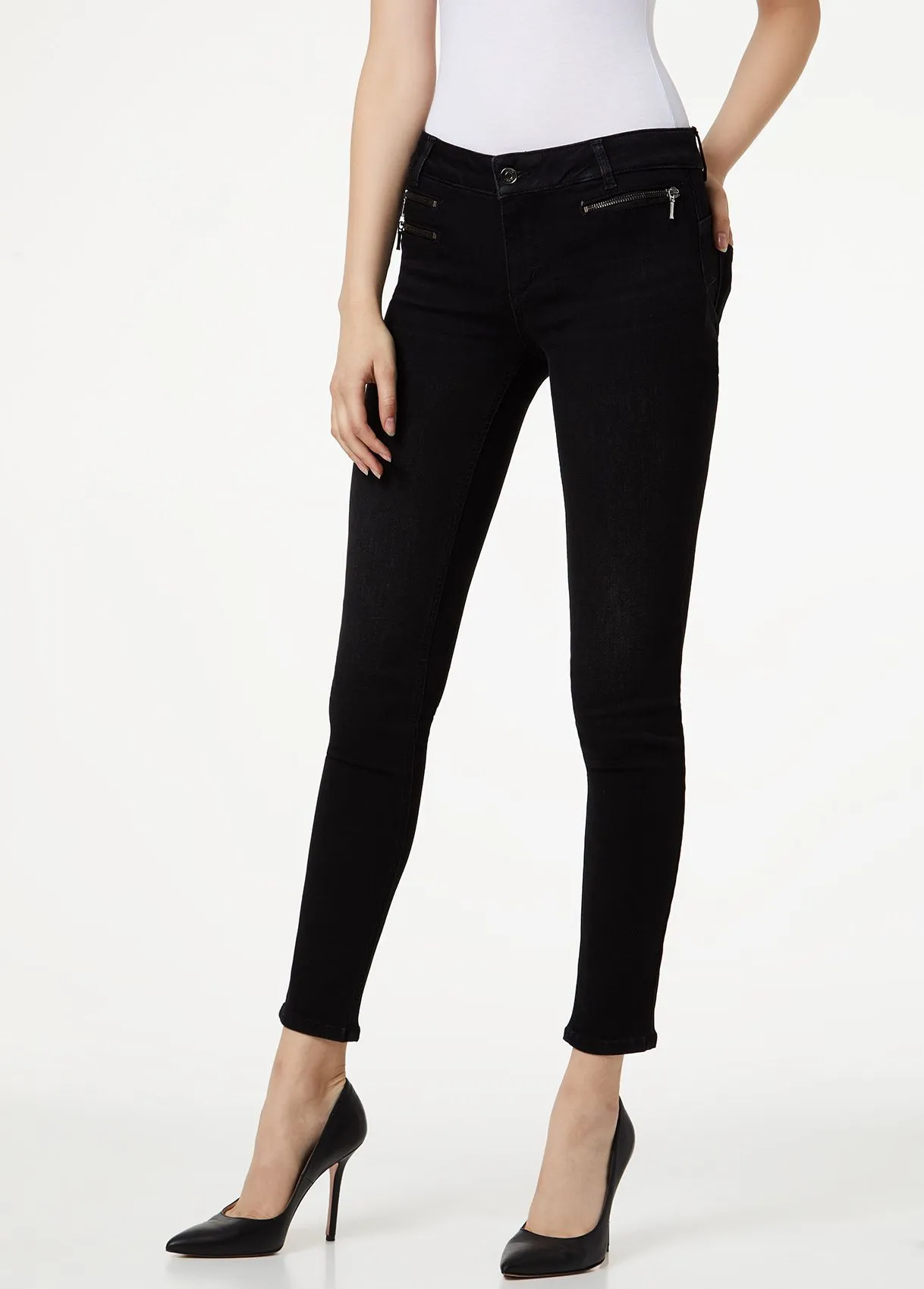 Jeans skinny con zip