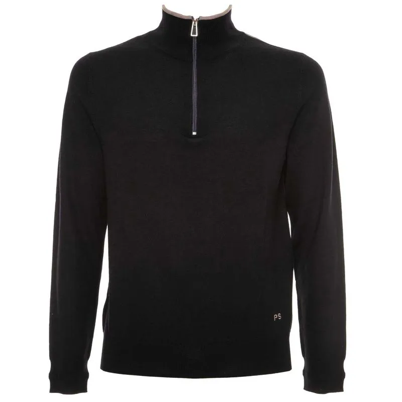 Maglione con zip e iniziali ricamate 