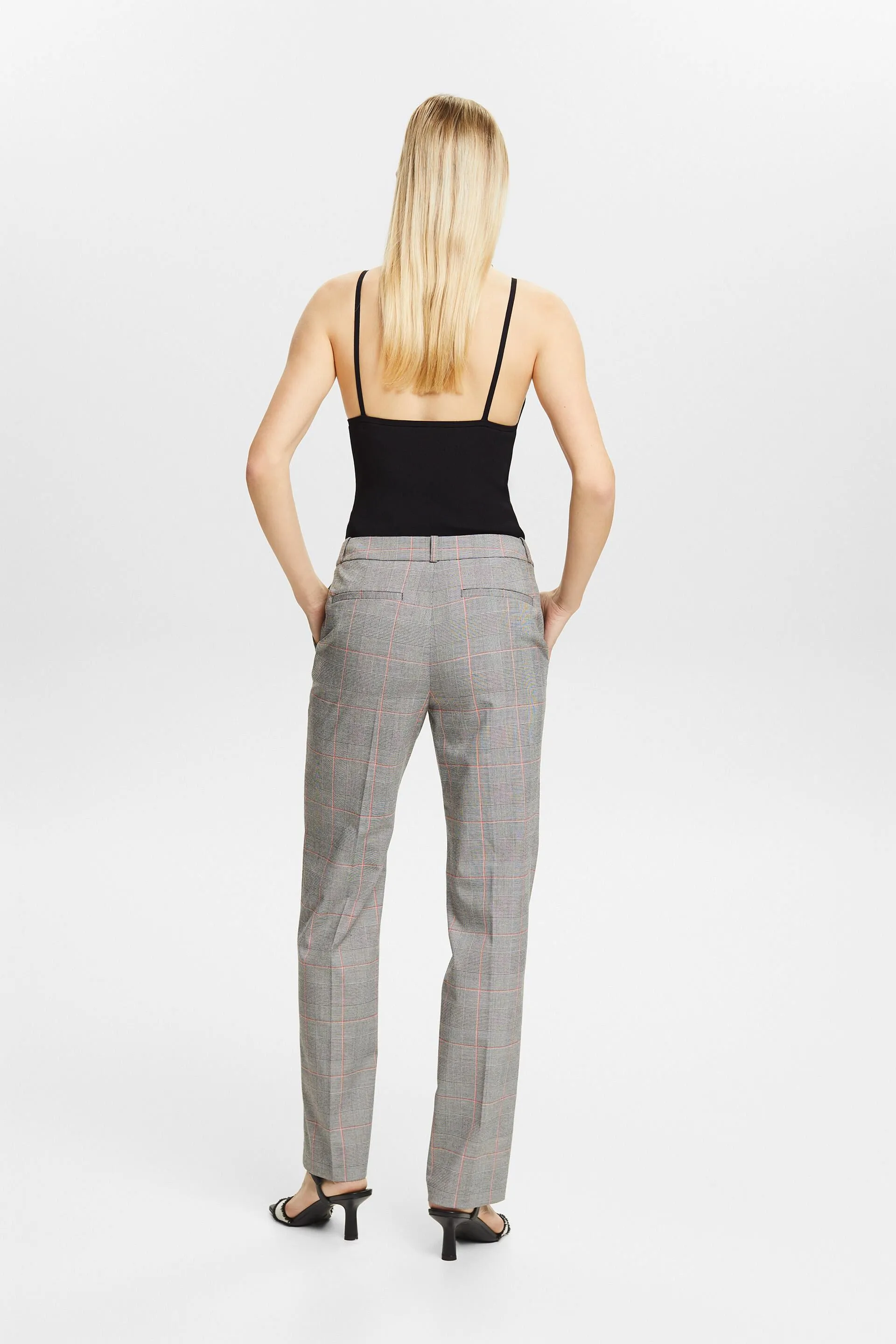 Pantaloni a quadri con gamba dritta