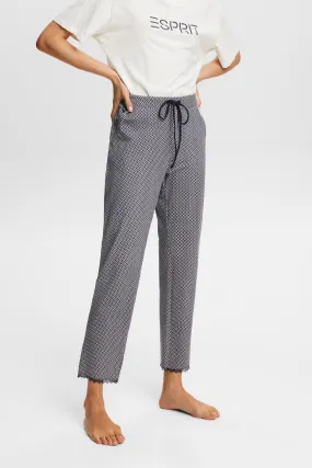 Pantaloni fantasia in jersey con pizzo