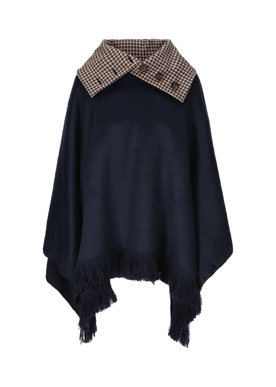 Poncho con frange modello Lupiera    