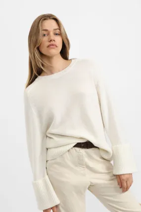 Pullover con maniche lunghe a polsini larghi 
