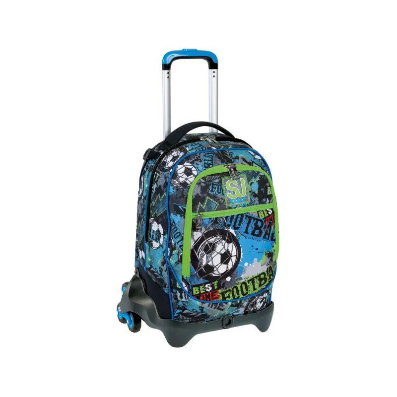 ZAINO SCUOLA TROLLEY JACK 3WD SJ GANG CLACK IT BOY FOOTBALL ZAINO CON TROLLEY SGANCIABILE 37X51X27CM SEVEN JUNIOR ITALY